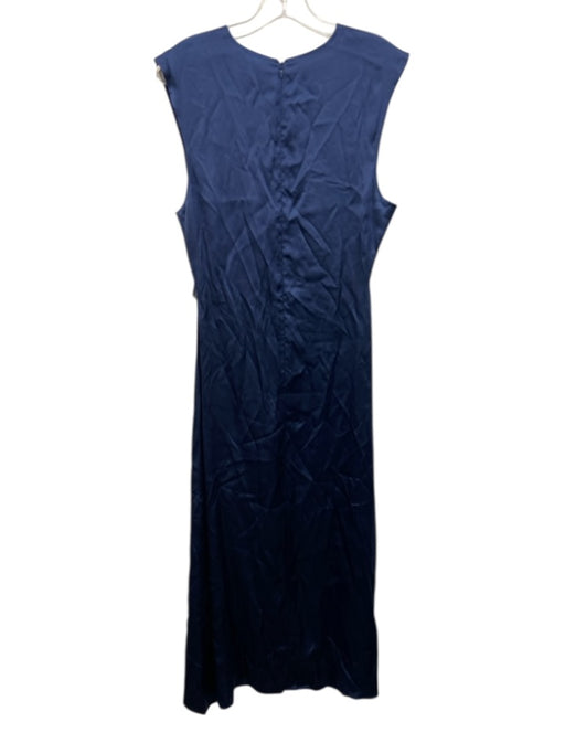 Loulou Studio Size Large Navy Blue Viscose Sleeveless Satin Cut Out Maxi Dress Navy Blue / Large