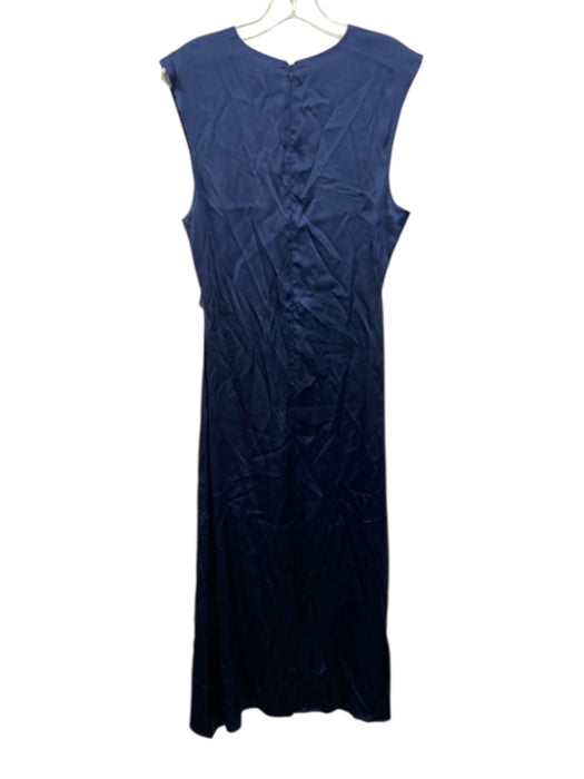 Loulou Studio Size Large Navy Blue Viscose Sleeveless Satin Cut Out Maxi Dress Navy Blue / Large