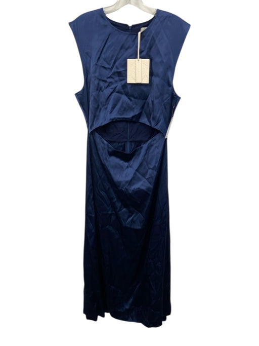Loulou Studio Size Large Navy Blue Viscose Sleeveless Satin Cut Out Maxi Dress Navy Blue / Large