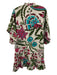 Fitzroy & Willa Size Medium Pink, Green, Blue Cotton Half Sleeve Floral Dress Pink, Green, Blue / Medium