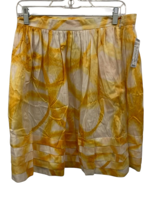 Moschino Cheap & Chic Size 8 Yellow & White Cotton Blend Gathered Tiered Skirt Yellow & White / 8