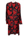 Farm Rio Size Small Red & Black Viscose Long Sleeve Hearts Button Detail Dress Red & Black / Small