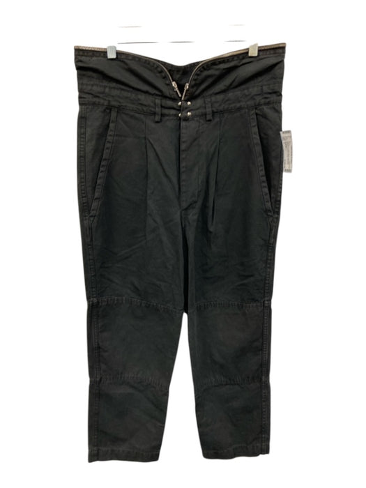 Isabel Marant Size 1 Dark Gray Cotton Blend High Rise Pleated Tapered Pants Dark Gray / 1
