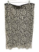 St John Size 14 Black & White Cotton Blend Zip Back Lace Pencil Skirt Skirt Black & White / 14