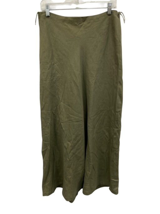 Faithful Size 6 Green Linen Side Zip Maxi Skirt Green / 6