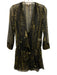IRO Size 38 Black & Green Polyester Long Sleeve Abstract Print Surplice Dress Black & Green / 38