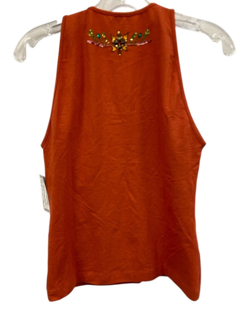 Philosophy di Alberta Ferretti Size 8 Orange & Multi Cotton Blend Sleeveless Top Orange & Multi / 8