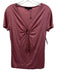 Gucci Size Small Mauve Pink Modal Short Sleeve Tassel Front keyhole Top Mauve Pink / Small