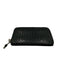 Bottega Veneta Black Leather Zip Close Woven Card holder Continental Wallets Black