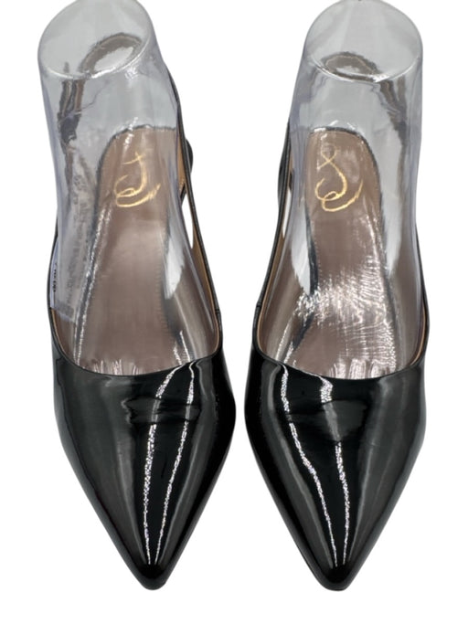 Sam Edelman Shoe Size 8.5 Black Polyester Patent Pointed Toe Slingback Pumps Black / 8.5