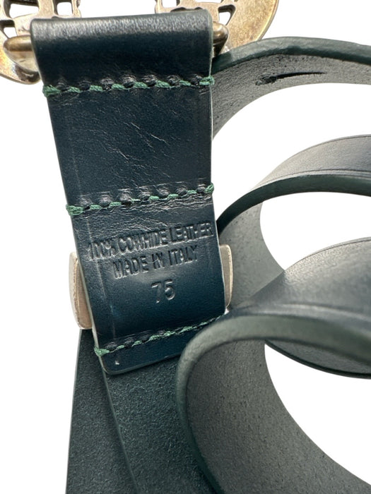 Isabel Marant Blue Green Leather Cut Out peg buckle silver hardware Belts Blue Green / 75 cm