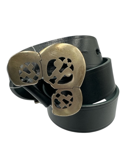 Isabel Marant Blue Green Leather Cut Out peg buckle silver hardware Belts Blue Green / 75 cm
