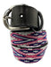 Isabel Marant Black, White, Pink Leather Silver Hardware Beaded Belts Black, White, Pink / 75 cm