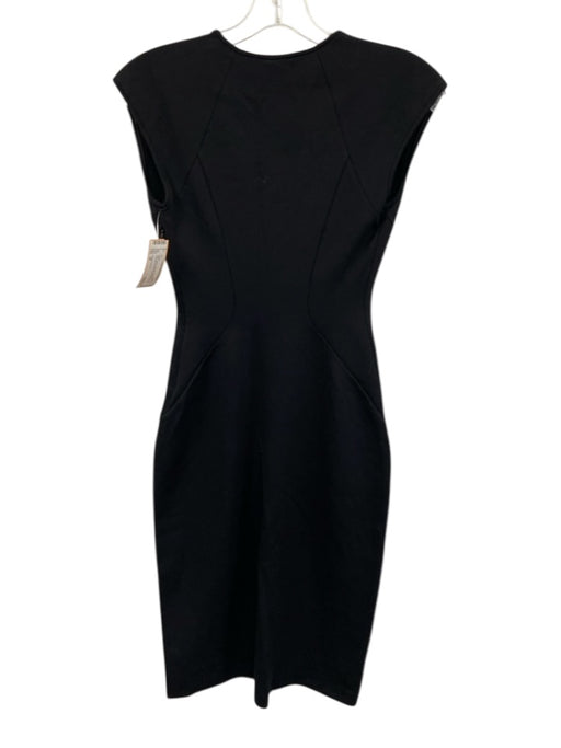 Giorgio Armani Size 38 Black Viscose Sleeveless Paneled Side Zip Fitted Dress Black / 38