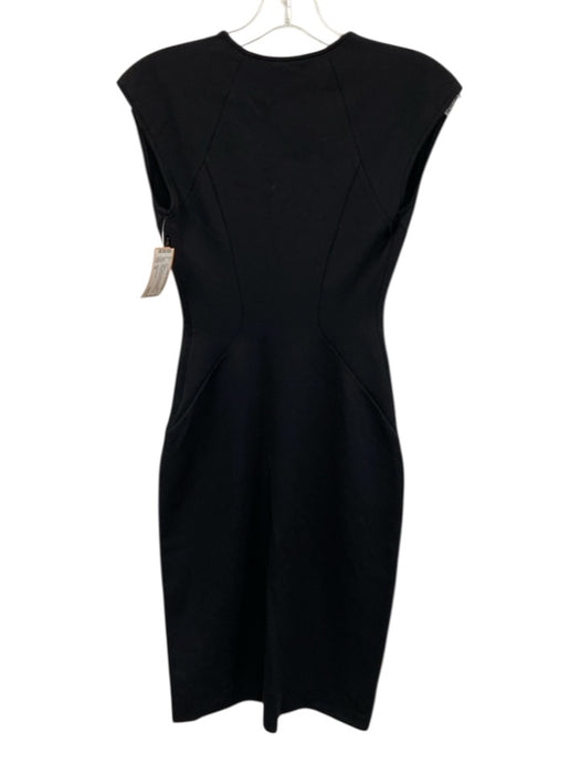 Giorgio Armani Size 38 Black Viscose Sleeveless Paneled Side Zip Fitted Dress Black / 38