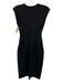 Giorgio Armani Size 38 Black Viscose Sleeveless Paneled Side Zip Fitted Dress Black / 38