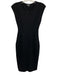 Giorgio Armani Size 38 Black Viscose Sleeveless Paneled Side Zip Fitted Dress Black / 38