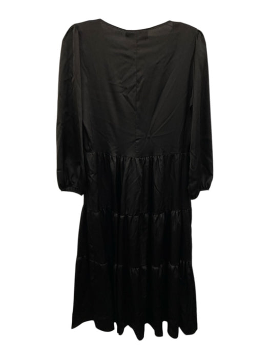 Kaos Jeans Size 42 Black No Fabric Tag Long Sleeve Tiered Round Neck Dress Black / 42