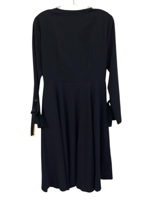 SF/Z/O Size 44 / 8 Navy Polyester Long Sleeve Tie Cuffs Surplice Midi Dress Navy / 44 / 8