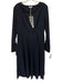 SF/Z/O Size 44 / 8 Navy Polyester Long Sleeve Tie Cuffs Surplice Midi Dress Navy / 44 / 8