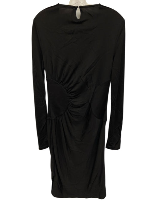 Givenchy Size S Black No Fabric Tag Jersey Long Sleeve Circle Shape Fitted Dress Black / S