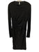 Givenchy Size S Black No Fabric Tag Jersey Long Sleeve Circle Shape Fitted Dress Black / S