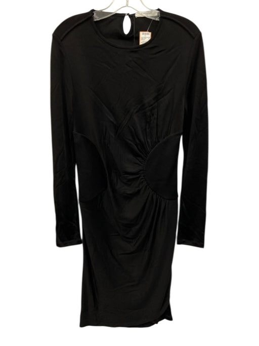 Givenchy Size S Black No Fabric Tag Jersey Long Sleeve Circle Shape Fitted Dress Black / S