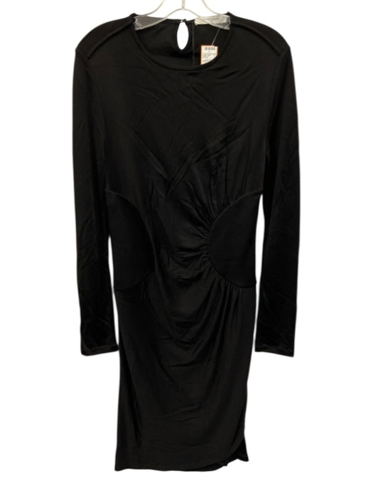 Givenchy Size S Black No Fabric Tag Jersey Long Sleeve Circle Shape Fitted Dress Black / S