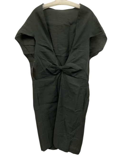 Marni Size 40 Gray Cotton Blend Sleeveless V Back Gathered Back Below knee Dress Gray / 40