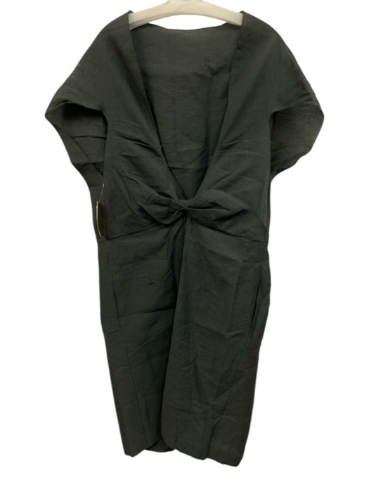 Marni Size 40 Gray Cotton Blend Sleeveless V Back Gathered Back Below knee Dress Gray / 40