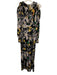 Diane Von Furstenberg Size 6 Black, White & Green Silk Long Sleeve Jumpsuit Black, White & Green / 6