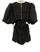 Aje. Size 16 Black Polyester 1/2 Balloon Sleeve Side & Back Cut Out Dress Black / 16