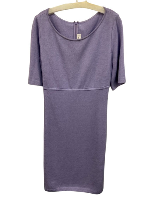 St John Size 14 Lavender Wool Blend 1/2 Sleeve Knit Paneled Knee length Dress Lavender / 14