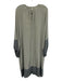 Erika Cavallini Size 42 Gray & Dark Gray Silk Long Sleeve Color Block Dress Gray & Dark Gray / 42