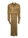 SoAllure Size 46 Beige Polymide Blend Long Sleeve Lace Mock Neck Midi Dress Beige / 46