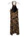 Souvenir Size M Black, Yellow & Multi Viscose Halter Floral Low Back Dress Black, Yellow & Multi / M