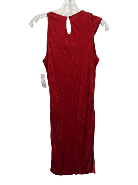 Gucci Size M Red Viscose Sleeveless Asymmetric Top Sheath Dress Red / M