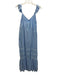 Melissa Odabash Size M Baby Blue Cotton Blend Spaghetti Strap Gold Buttons Dress Baby Blue / M