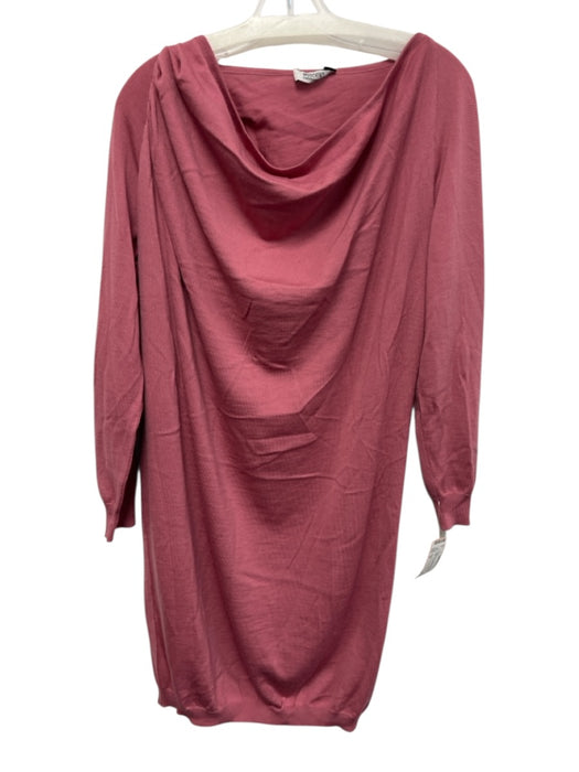 Moschino Cheap & Chic Size 10 Rose Pink Virgin Wool jersey knit Cowl Neck Dress Rose Pink / 10