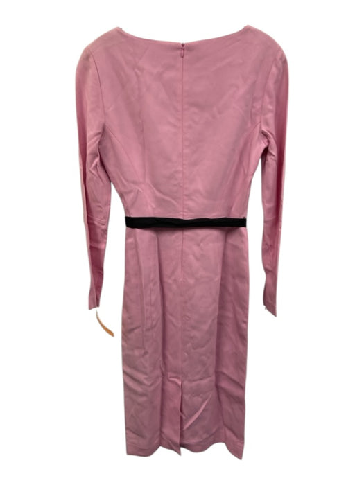 Maria Grazia Size 42 Pink Viscose Long Sleeve Princess Seams Color Block Dress Pink / 42