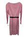 Maria Grazia Size 42 Pink Viscose Long Sleeve Princess Seams Color Block Dress Pink / 42