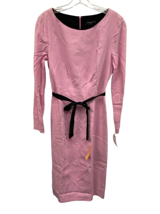 Maria Grazia Size 42 Pink Viscose Long Sleeve Princess Seams Color Block Dress Pink / 42