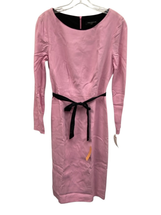 Maria Grazia Size 42 Pink Viscose Long Sleeve Princess Seams Color Block Dress Pink / 42