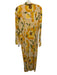 Acne Studios Size 38 Yellow, Peach & Green Viscose Long Sleeve Floral Maxi Dress Yellow, Peach & Green / 38