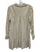 Kaos Size S Cream Cotton Corduroy Long Sleeve V Neck Baby Doll Dress Cream / S