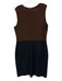 St. John Size 14 Black & Brown Wool Blend Knit Sleeveless Jeweled Detail Dress Black & Brown / 14