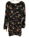 Slate & Willow Size 6 Black & Multi Polyester Blend Floral Rouched Dress Black & Multi / 6