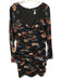 Slate & Willow Size 6 Black & Multi Polyester Blend Floral Rouched Dress Black & Multi / 6