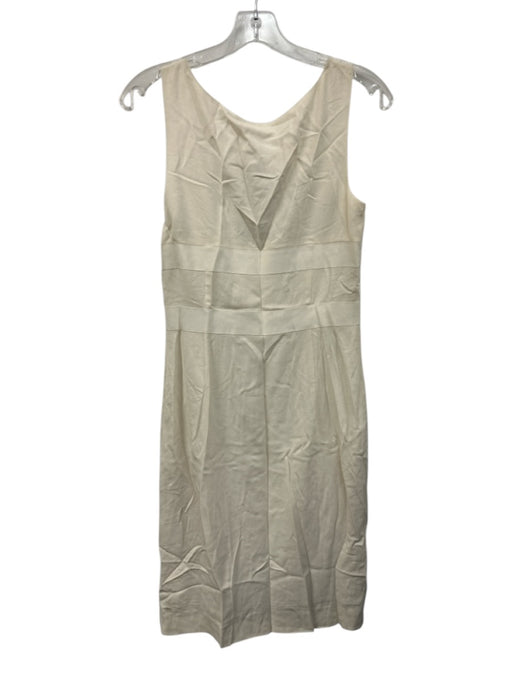 Red Valentino Size 40/2 Ivory Viscose Blend Sleeveless Bow Dress Ivory / 40/2