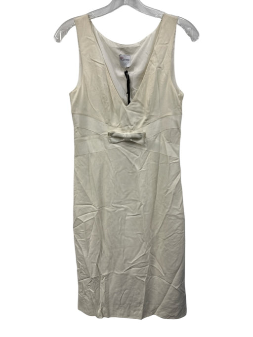 Red Valentino Size 40/2 Ivory Viscose Blend Sleeveless Bow Dress Ivory / 40/2